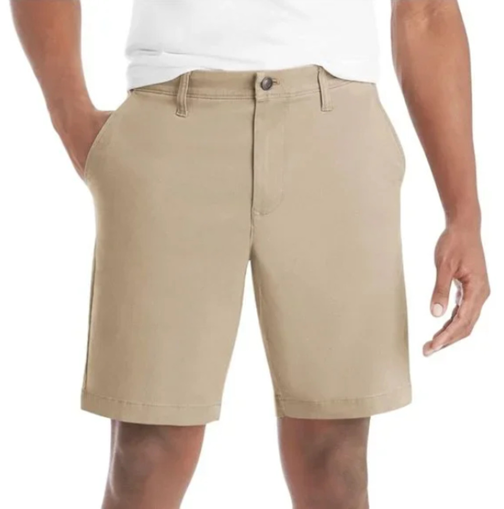 Members Mark Men's Everyday Stretch Flat Front Short SZ 40 Khaki